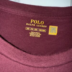 Polo Ralph Lauren Maroon T-Shirt. Big & Tall 2XB.